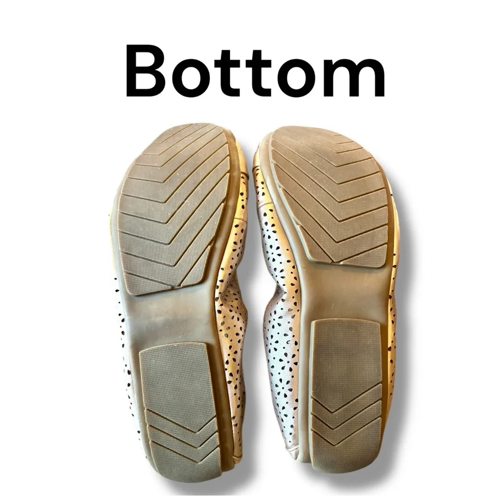 Me too Lila Laser-Cut Slip On Ballet Flats In a Rose Gold Metallic Leather 8.5M - Picture 6 of 10